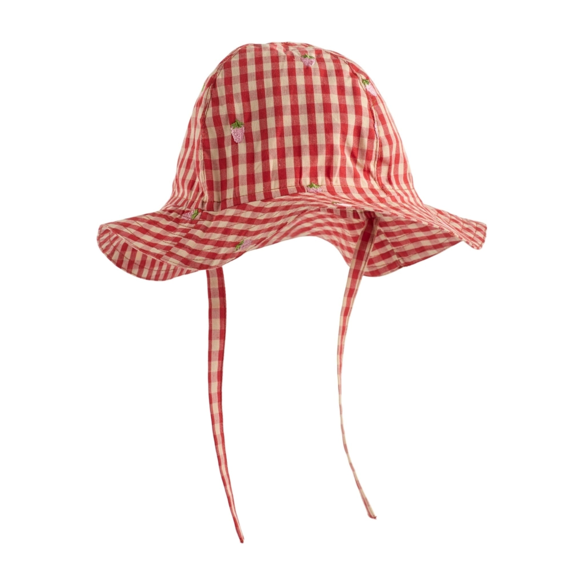 Molly Pineberry Sun Hat - Red-pink Berry Gingham