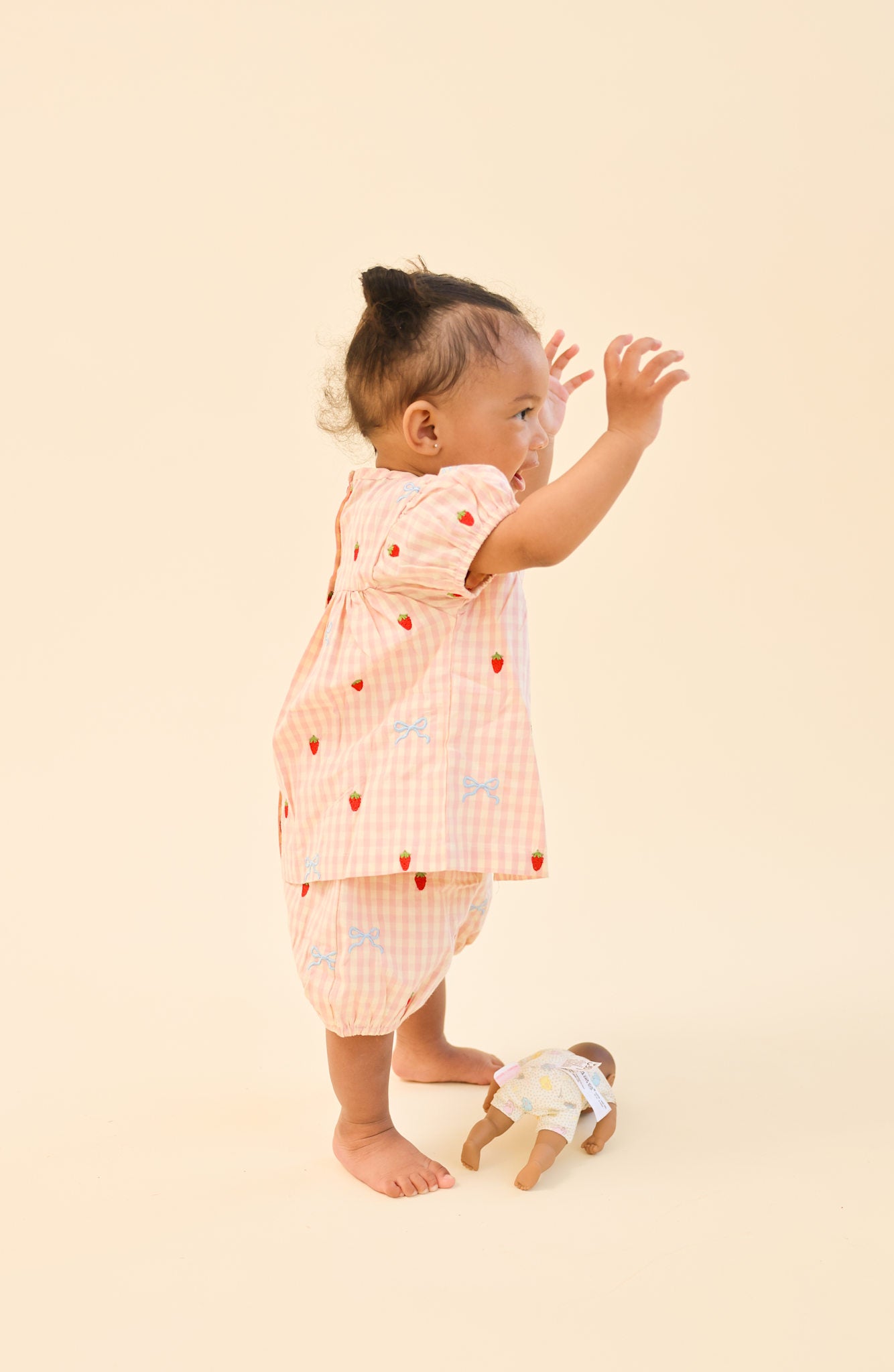 Dolly Bow Baby SS Set - Berry/bow Gingham