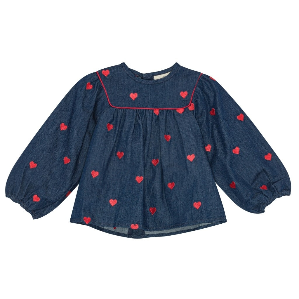 Flöss Aps Amee Blouse Blouse Mid Blue Heart