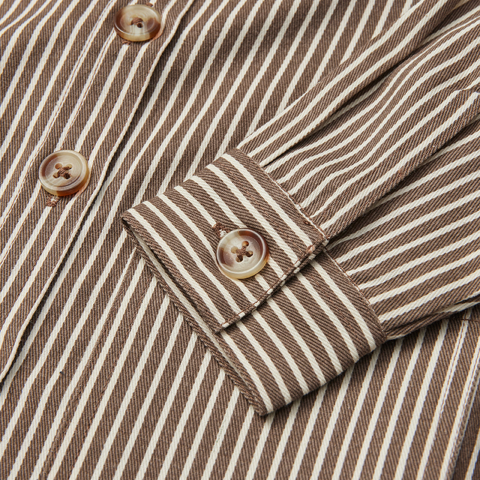 Flöss Aps Bob Overshirt Shirt Roast Brown Stripe
