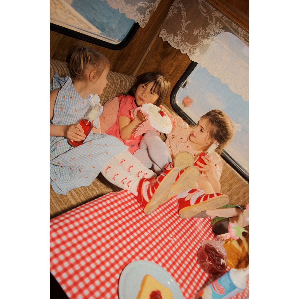 Flöss Aps Dolly Bow Dress Dress Berry/bow Gingham