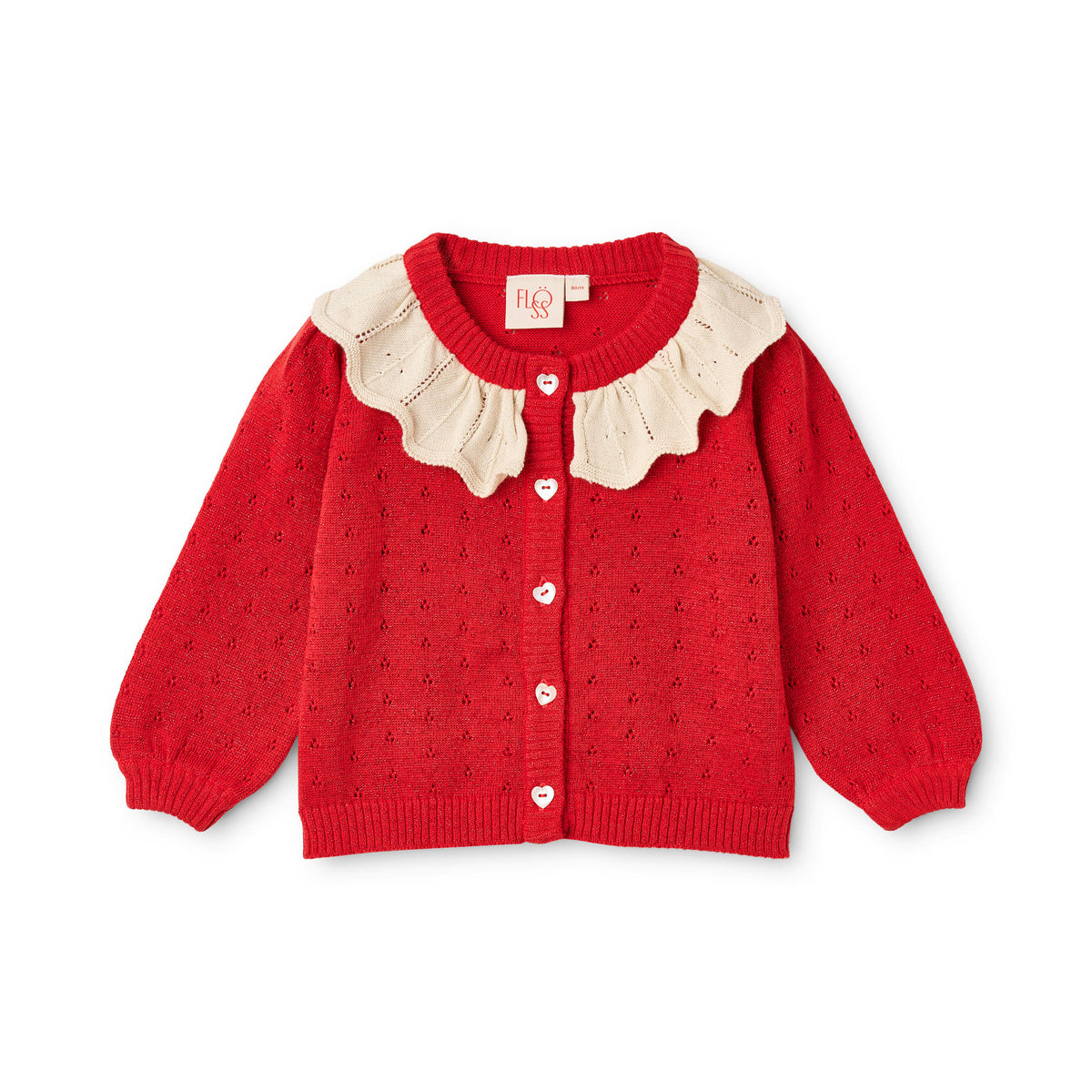 Dora Cardigan - Poppy Red Glitter