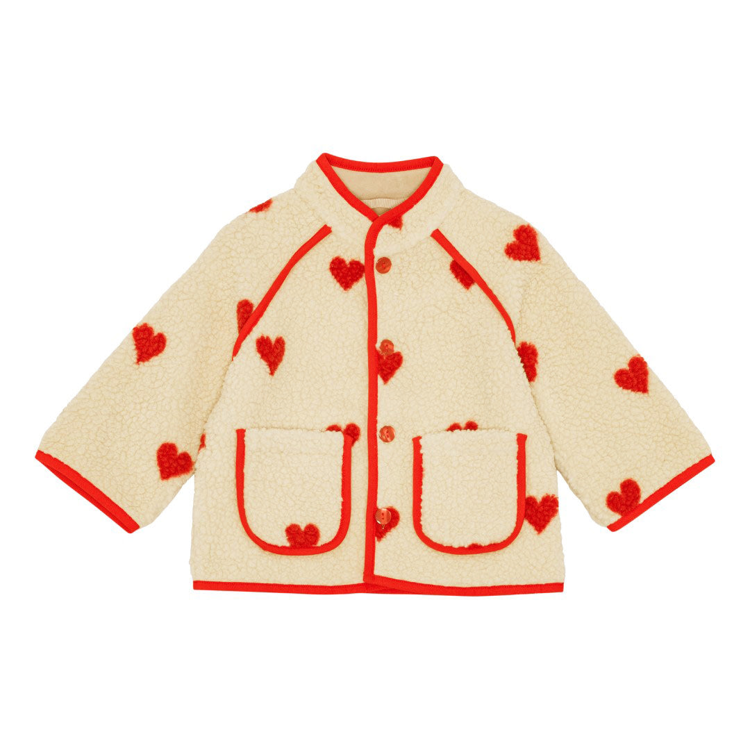 Simone Fleece Jacket - Soft white heart