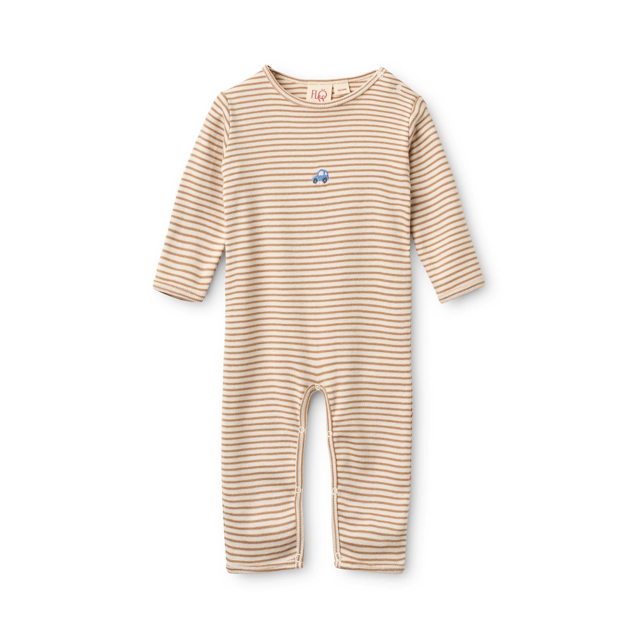 Fresa Onesie Stripe - Light Brown Stripe