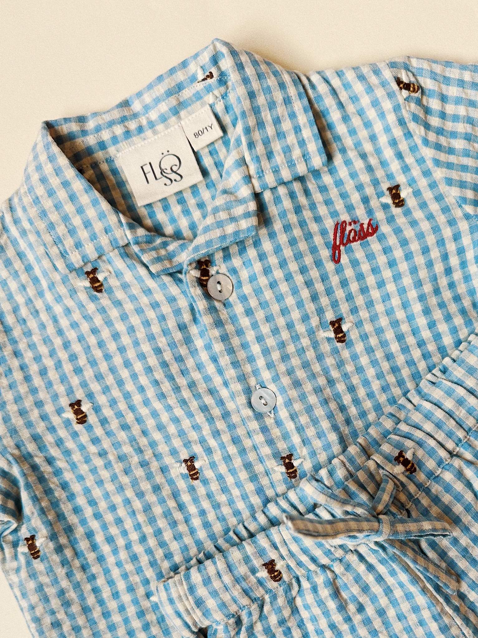 Oliver SS Shirt - Bee Gingham