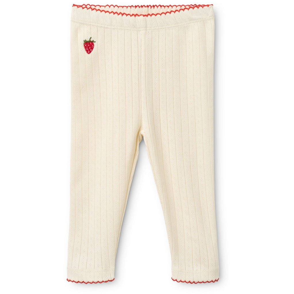 Flöss Aps Flora Pointelle Leggings Pants Gentle Cream
