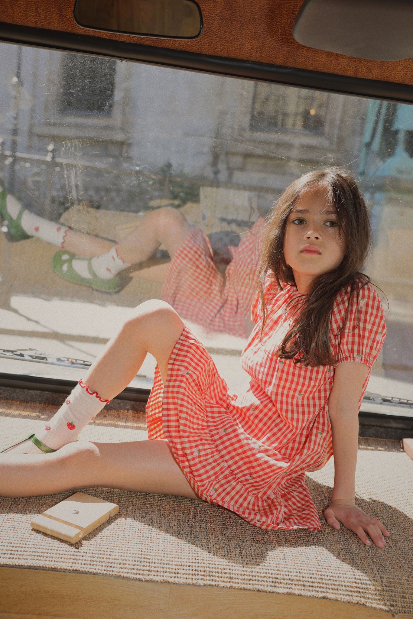 Molly Pineberry Dress - Red-pink Berry Gingham