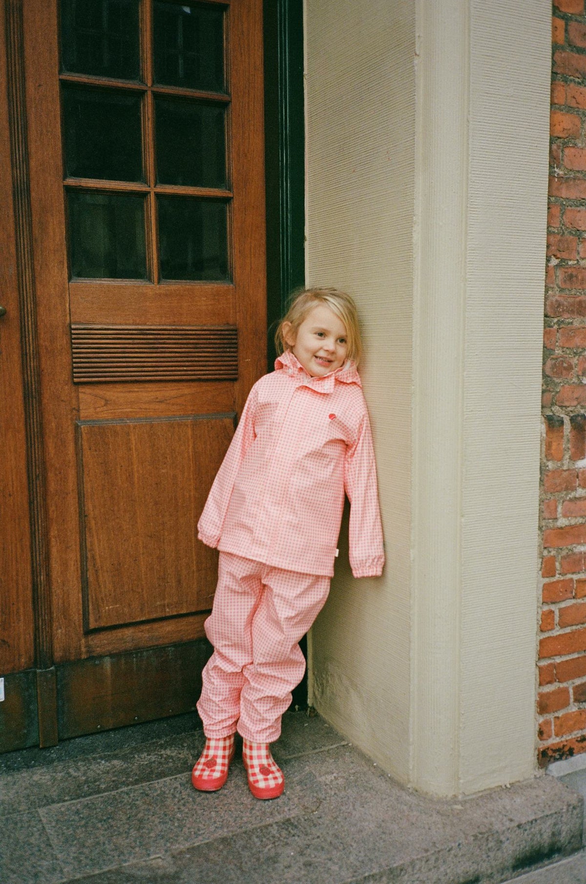 Dew Rainwear Set - Pink Rose Gingham