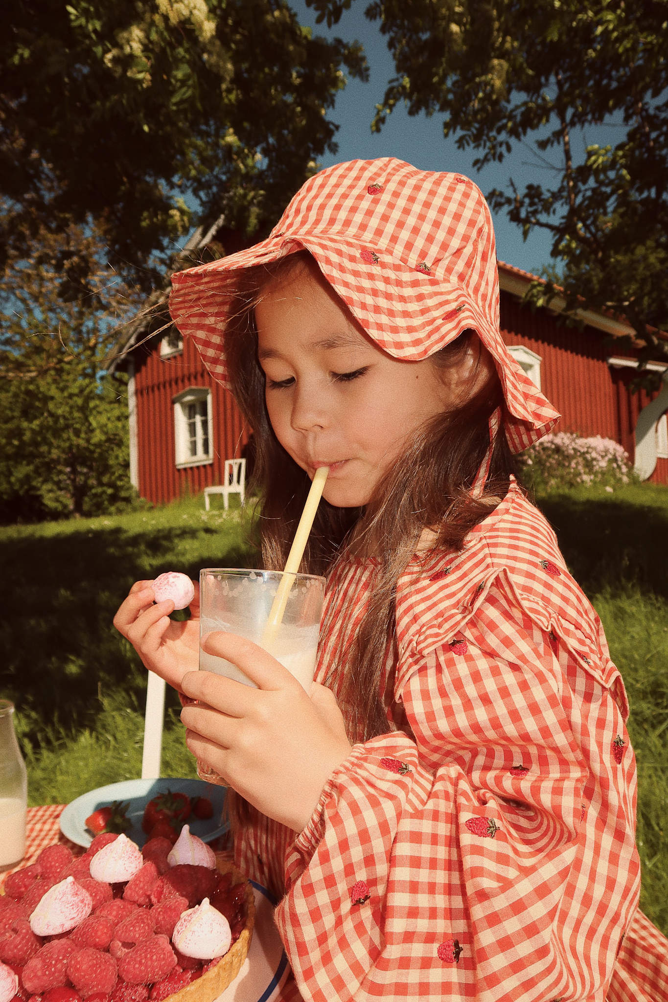 Molly LS Blouse - Berry Gingham