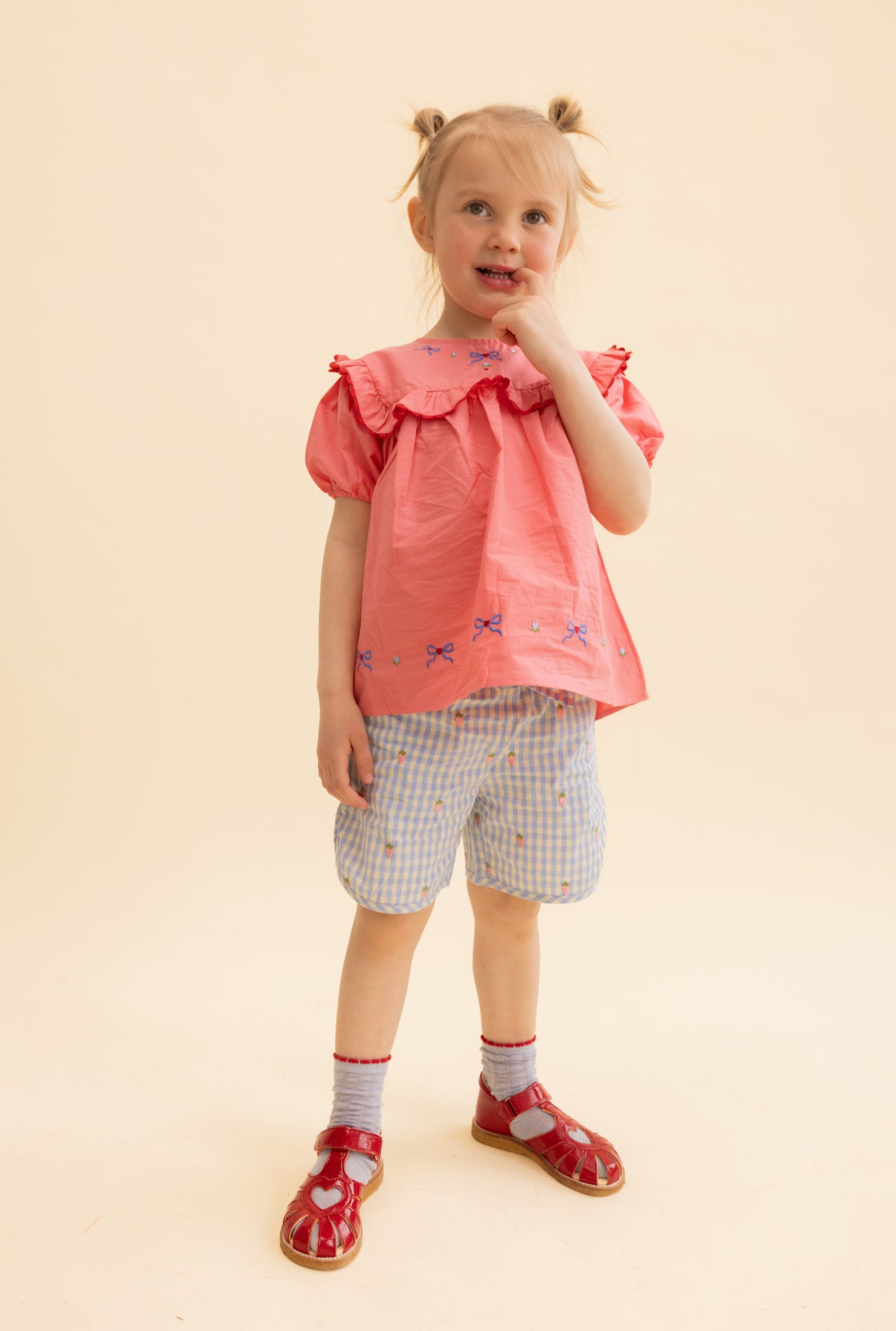 Mille Shorts - Sky Berry Gingham