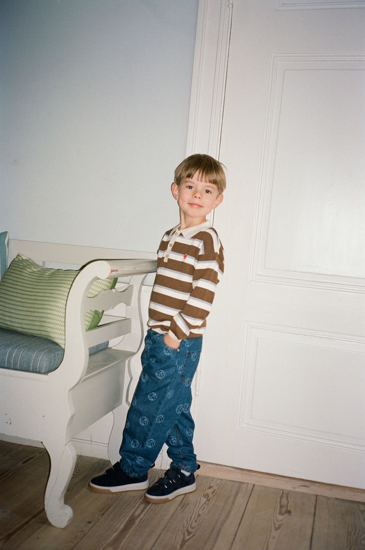 Elias Polo Sweater - Coffee/Air Stripe