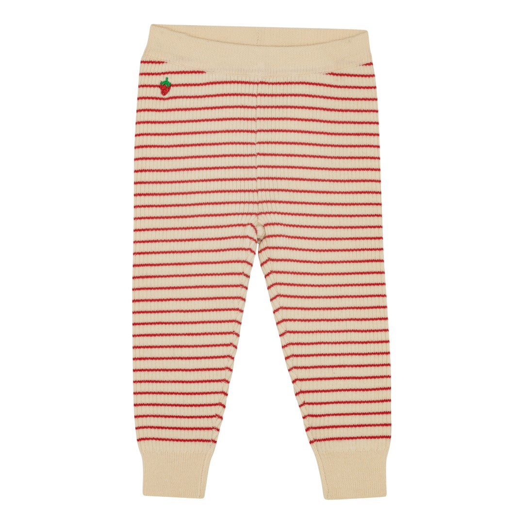 Flye Leggings Wool - Oat mel / Poppy Red