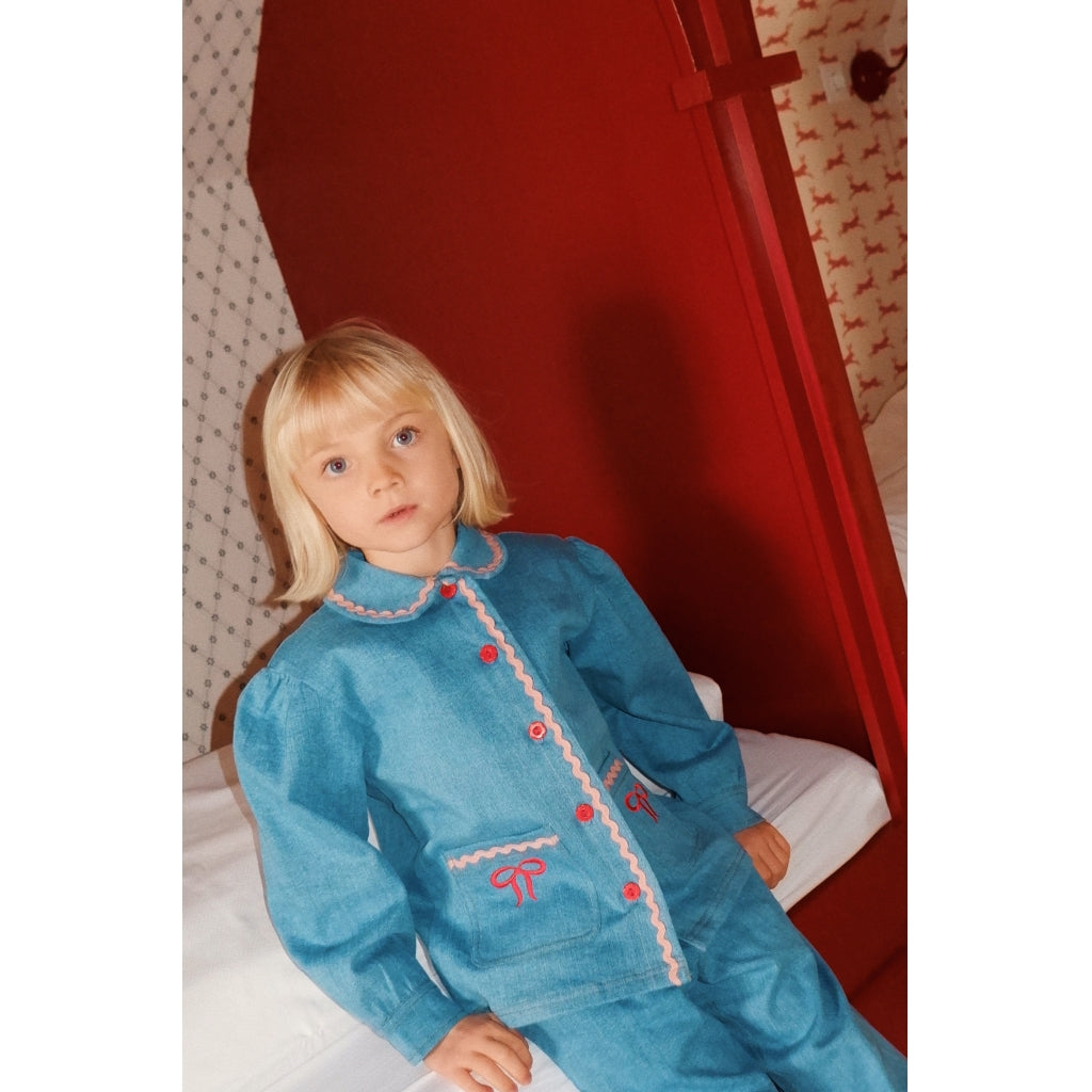 Flöss Aps Hazel Overshirt Shirt Mid Blue Rinse