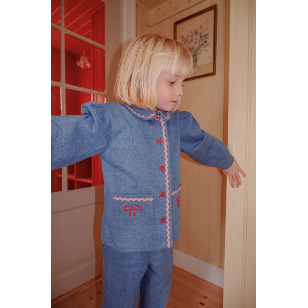 Flöss Aps Hazel Overshirt Shirt Mid Blue Rinse