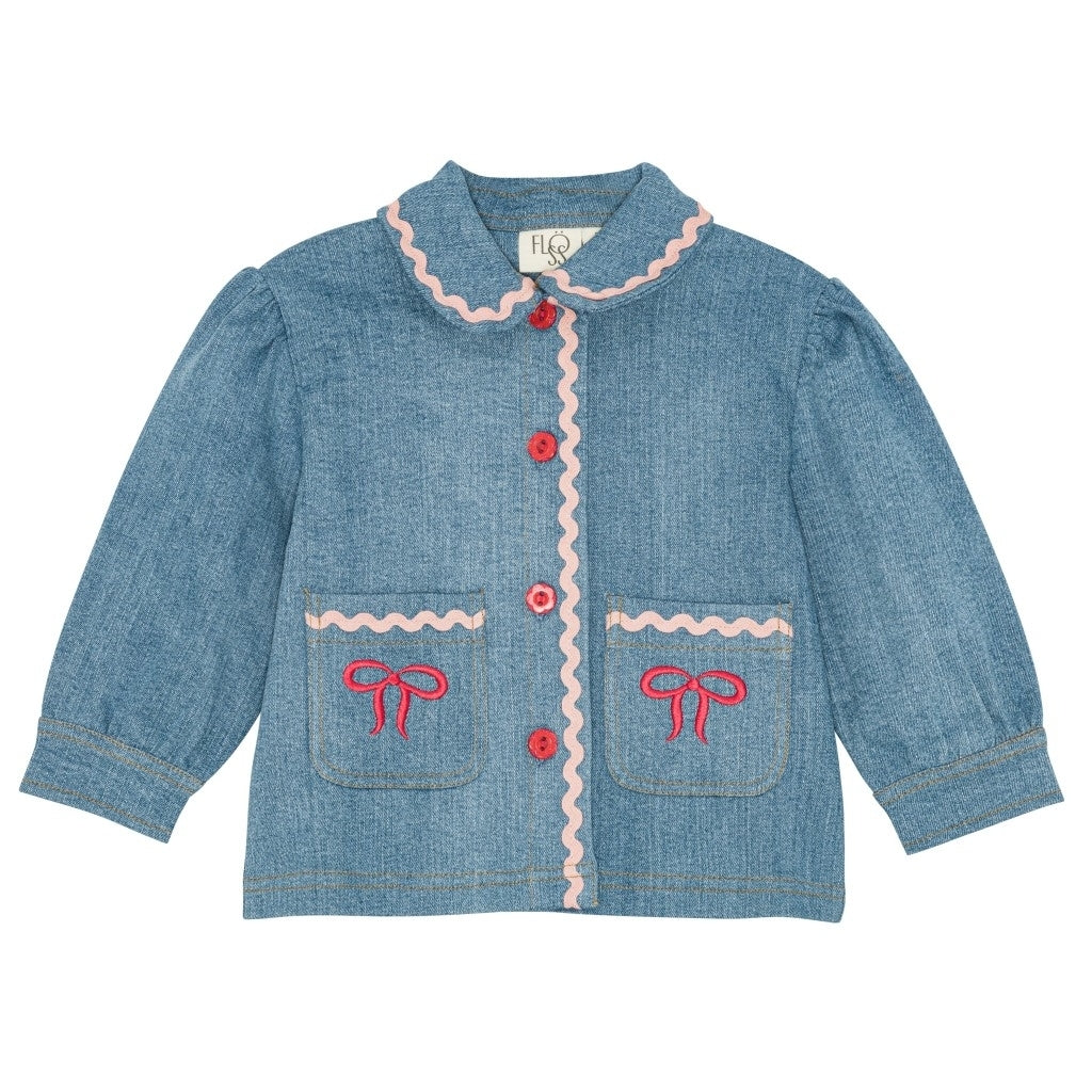 Flöss Aps Hazel Overshirt Shirt Mid Blue Rinse