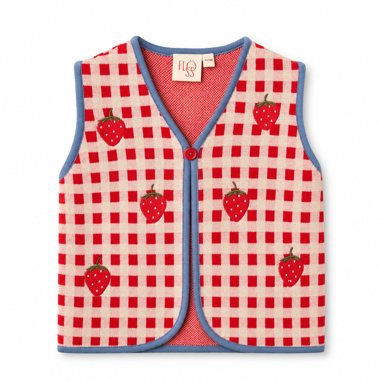 Hollie Vest - Berry Red Gingham