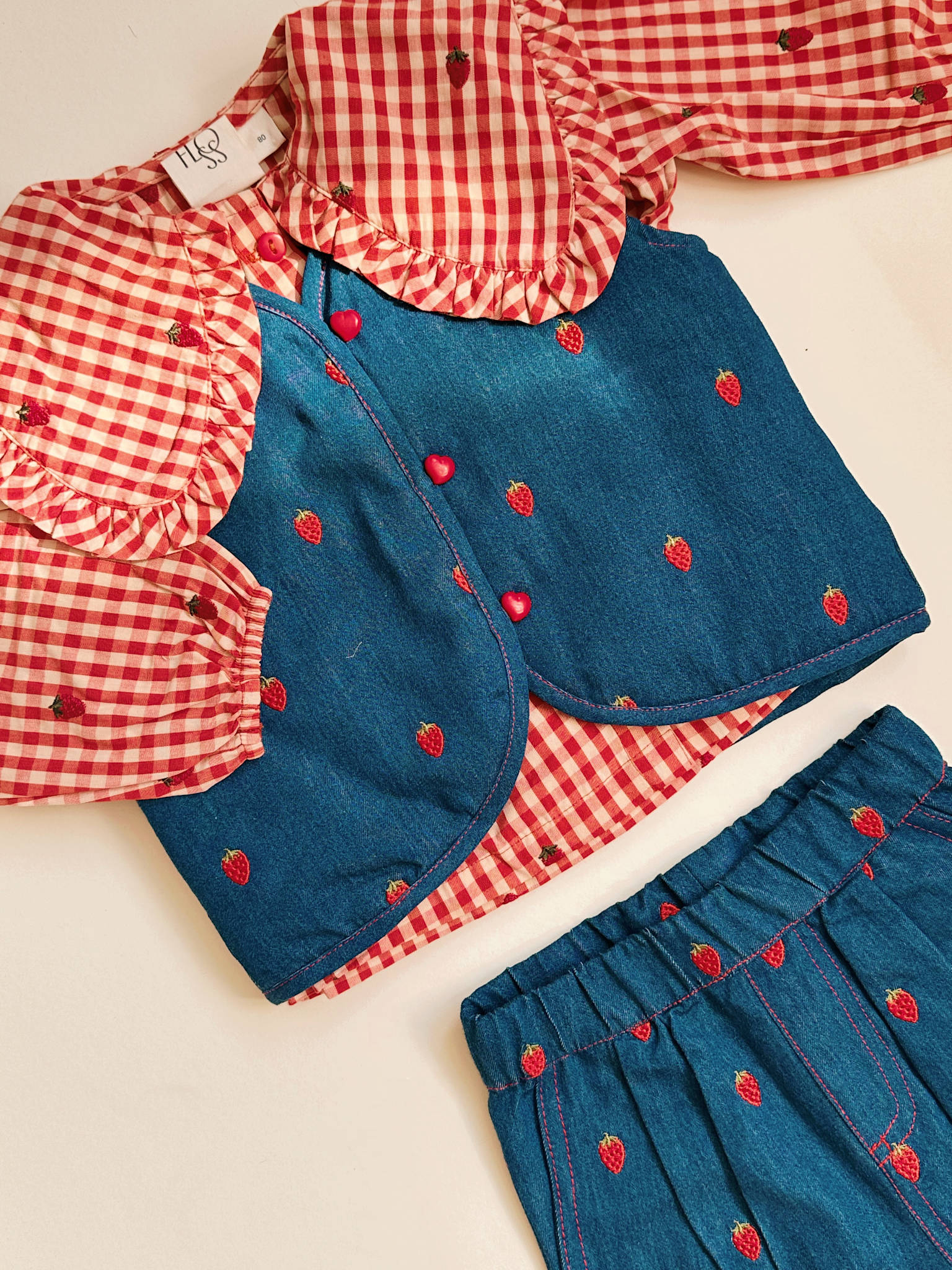 Molly LS Blouse - Berry Gingham