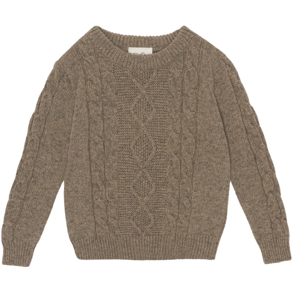 Flöss Aps Juno cable sweater Sweater Taupe Melange