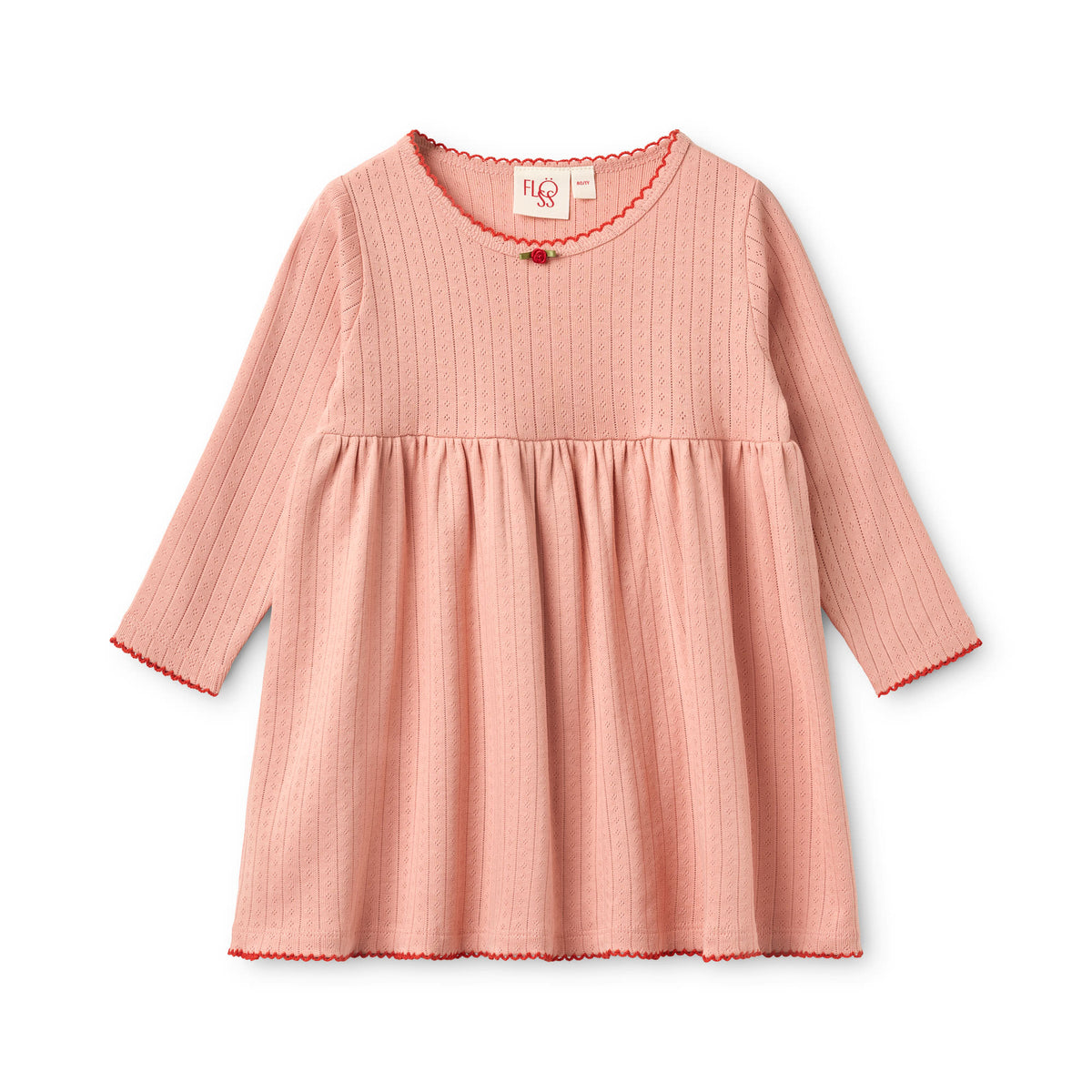Liva Pointelle LS Dress - Warm Pink