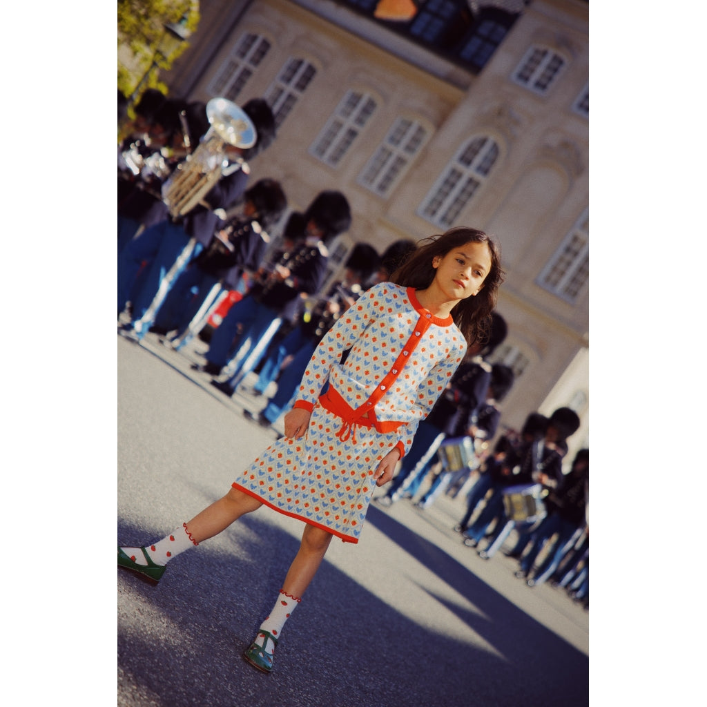 Flöss Aps Lea Cardigan Cardigan Berry Heart Mix