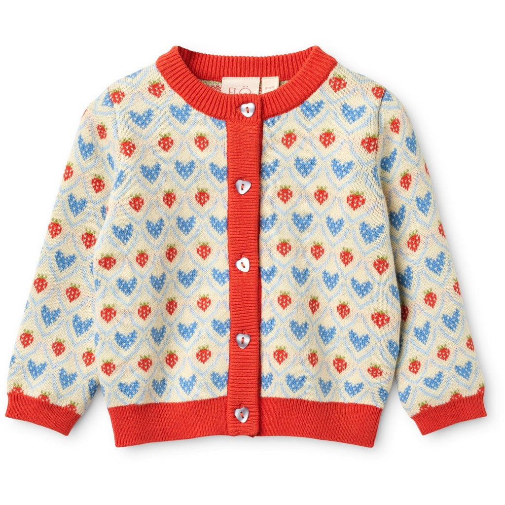 Flöss Aps Lea Cardigan Cardigan Berry Heart Mix