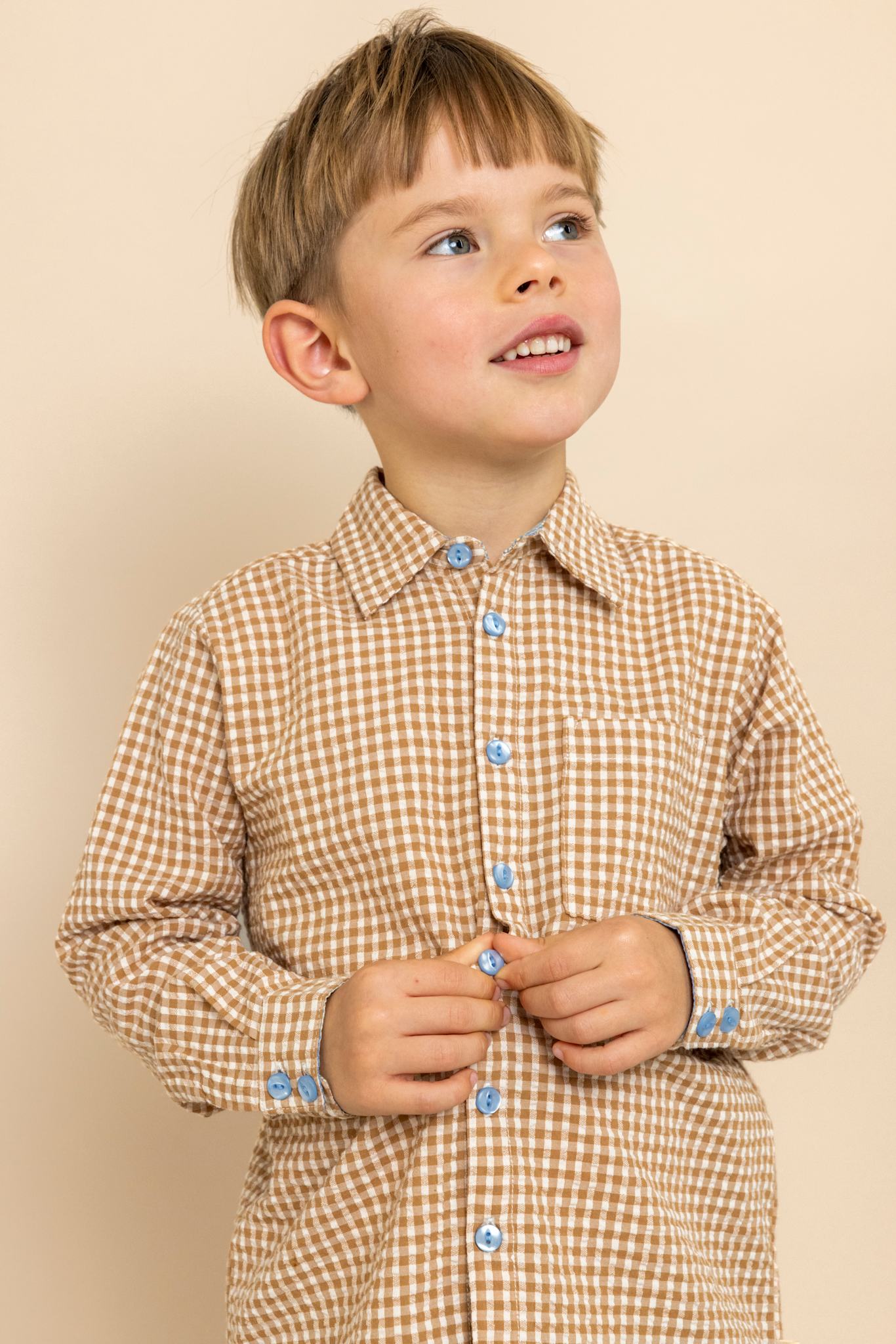 Ellis Shirt - Coffee Gingham