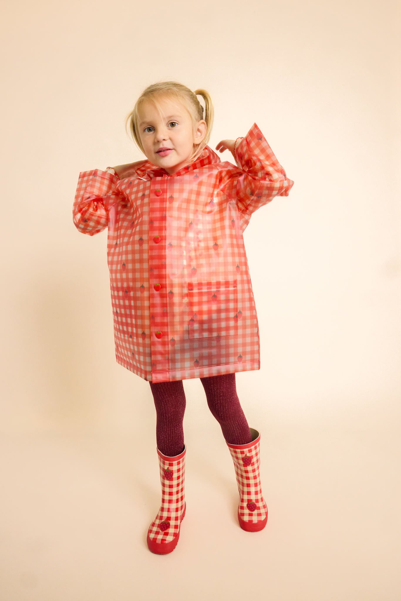 Iris Raincoat - Berry Gingham