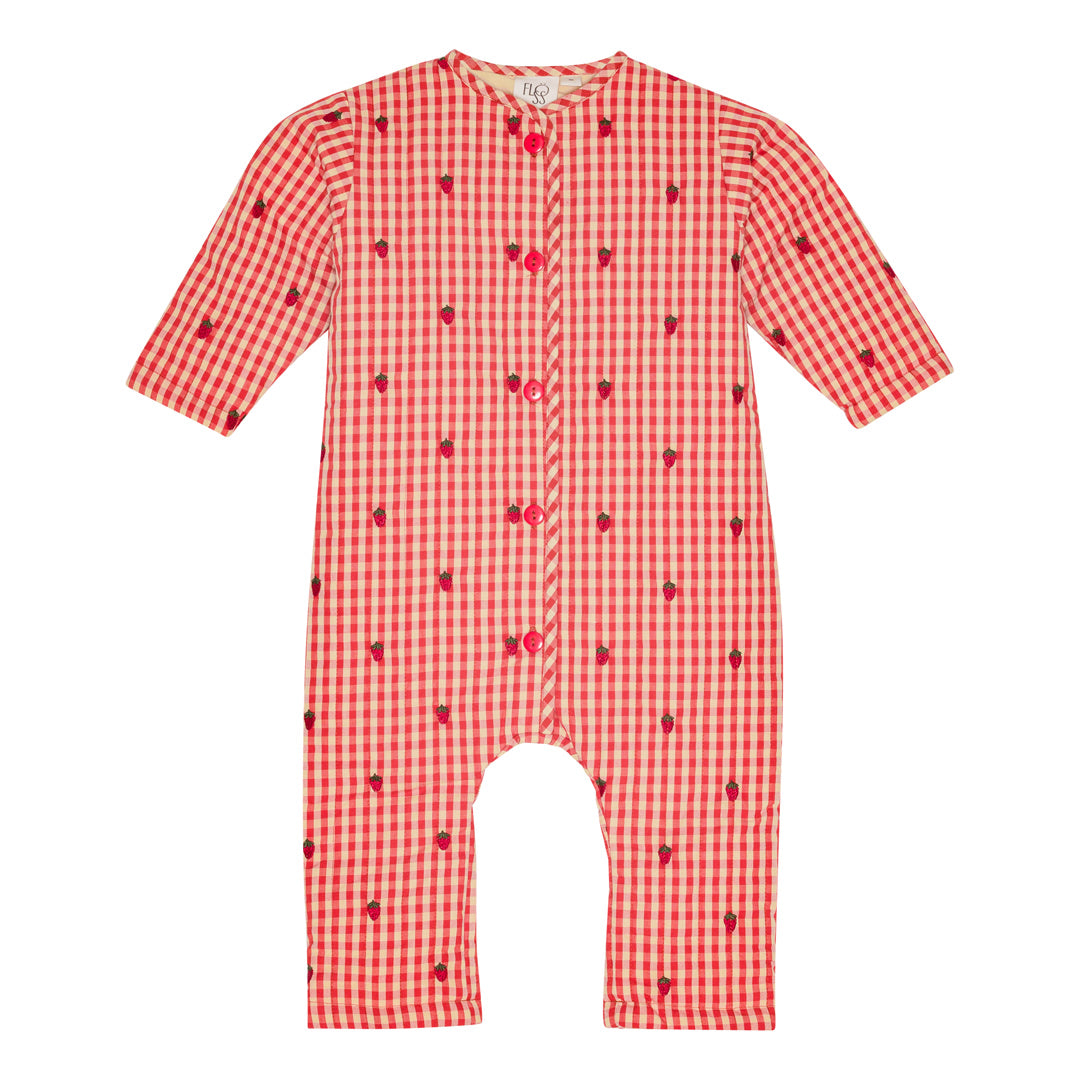 Molly Padded Onesie - Berry Gingham