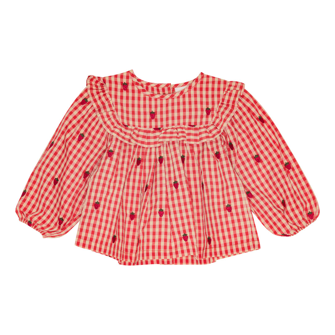 Molly LS Blouse - Berry Gingham