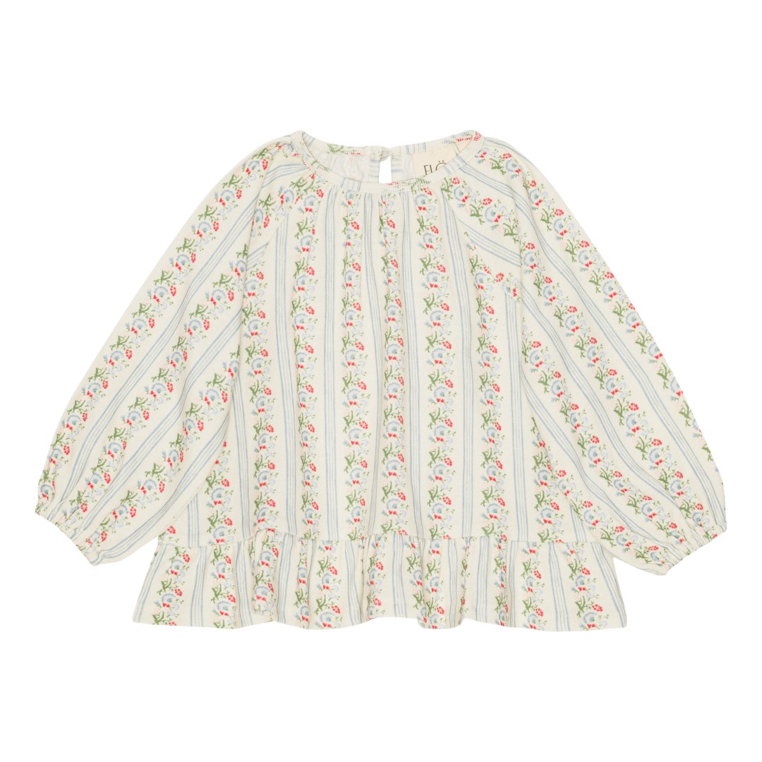 Abigail Jersey Basic Blouse - Soft white/Bright blue