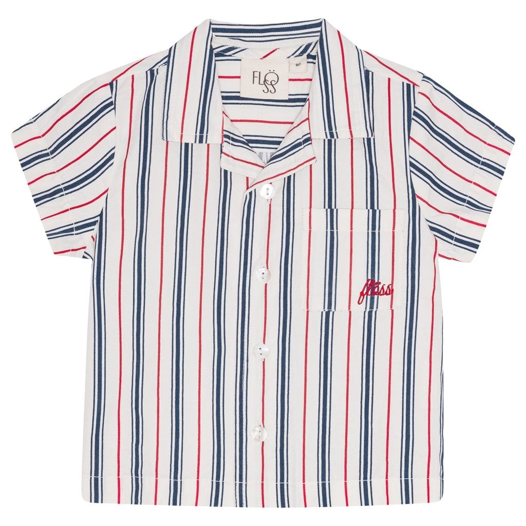 Flöss Aps Miles SS Shirt Shirt Red/Blue stripes