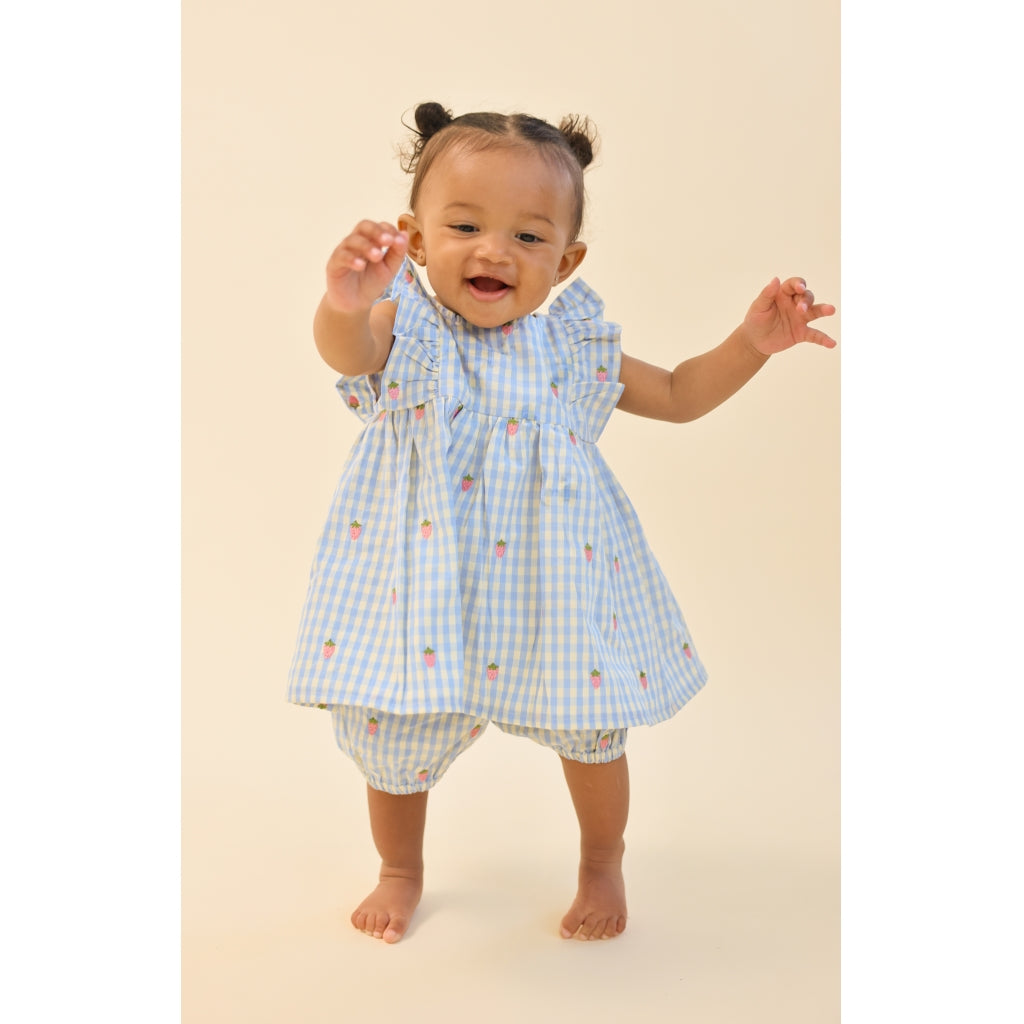 Flöss Aps Mille Baby SL Set Set Sky Berry Gingham