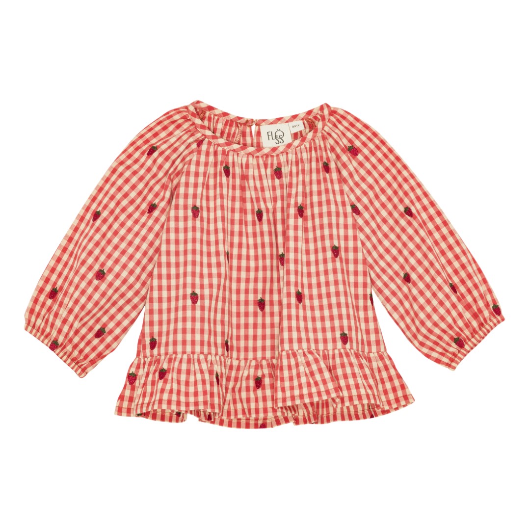 Molly LS O-N Blouse - Berry Gingham