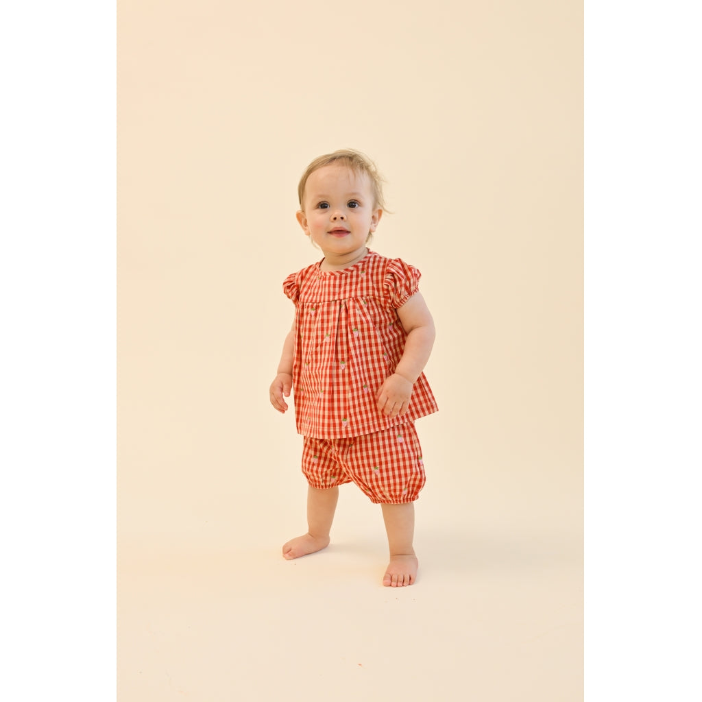 Flöss Aps Molly Pineberry Baby SS Set Set Red-pink Berry Gingham