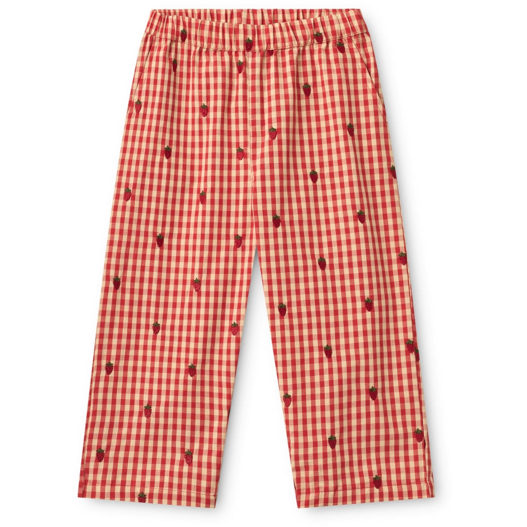 Flöss Aps Molly Wide Pants Pants Berry Gingham