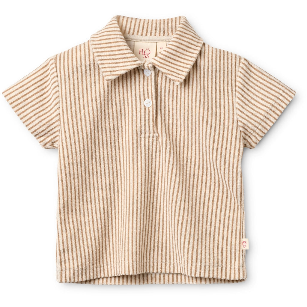Flöss Aps Nohr Shirt Shirt Light Brown Stripe