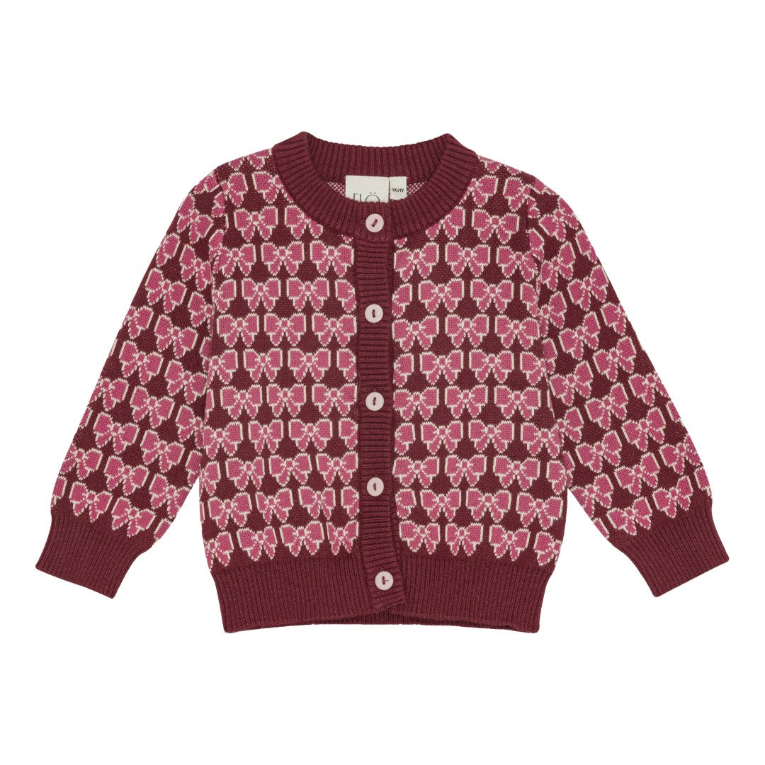 Nova Cardigan - Bordeaux Bow
