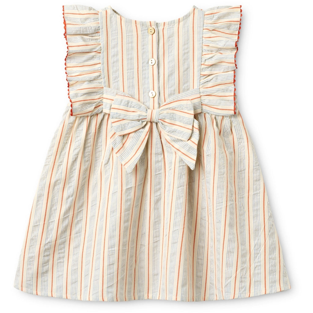 Flöss Aps Robin Dress Dress Blue-tangerine Stripe