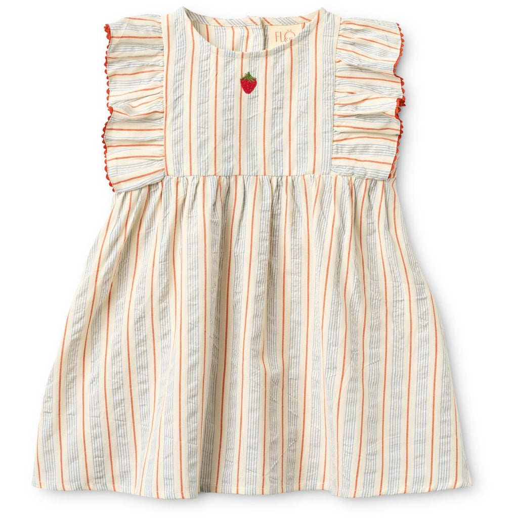 Flöss Aps Robin Dress Dress Blue-tangerine Stripe