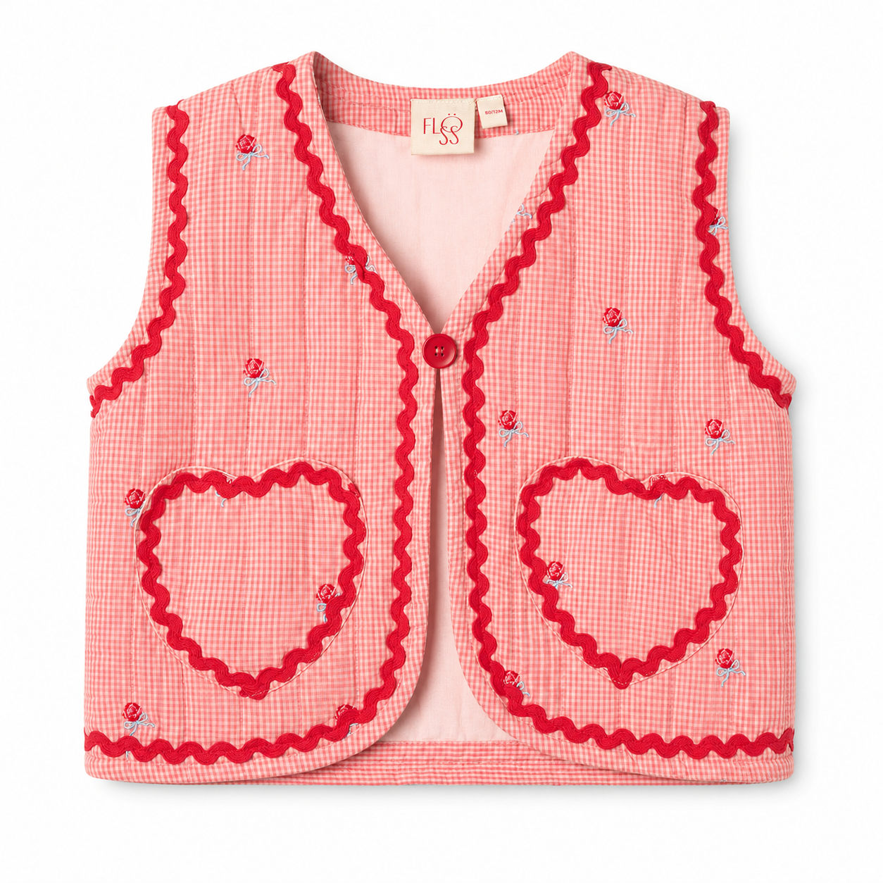 Sonja Vest - Pink Rose Gingham