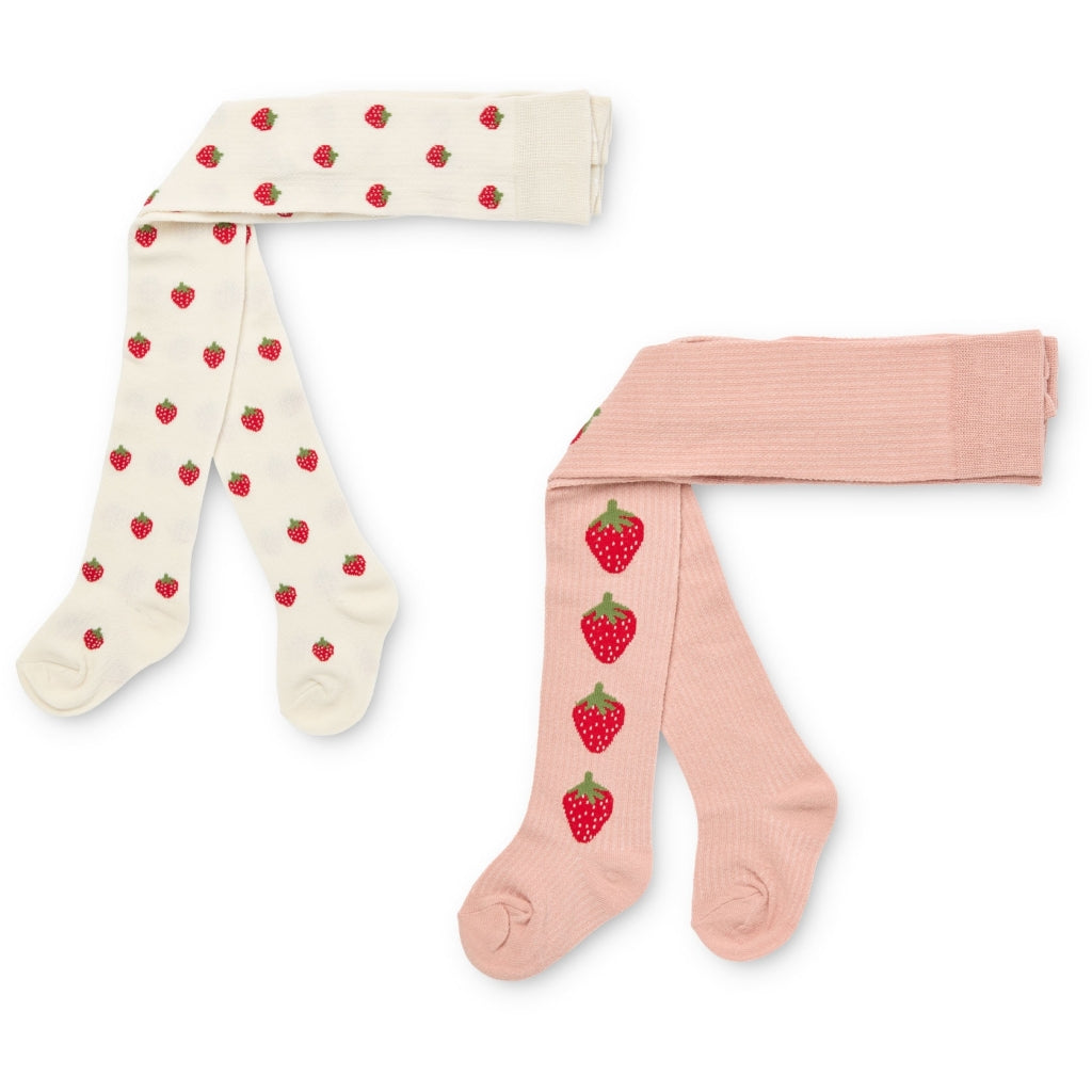 Flöss Aps Vera Tights 2-pack Stocking Pointelle Berry 2-pack