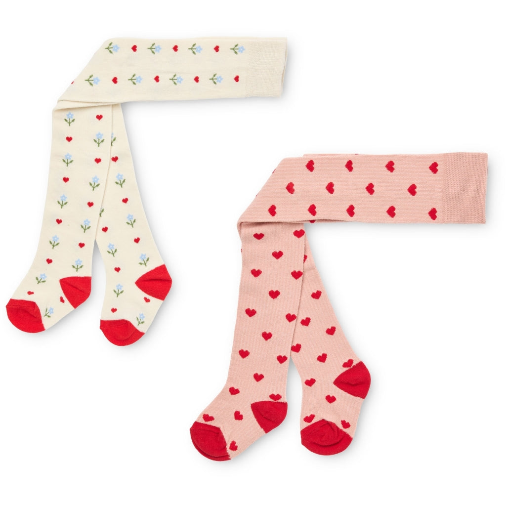 Flöss Aps Vera Tights 2-pack Stocking Violet Heart 2-pack