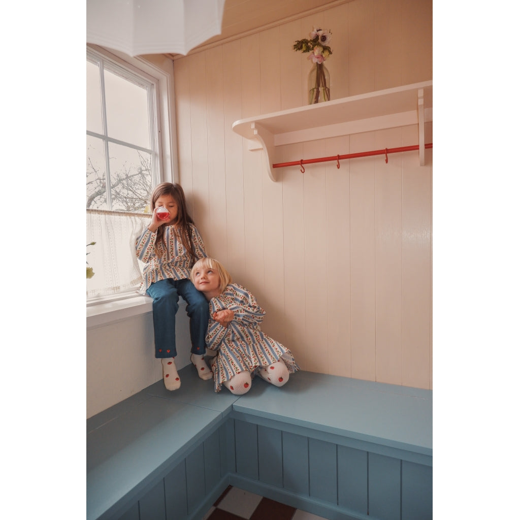 Flöss Aps Vilma Pants Pants Mid Blue Strawberry