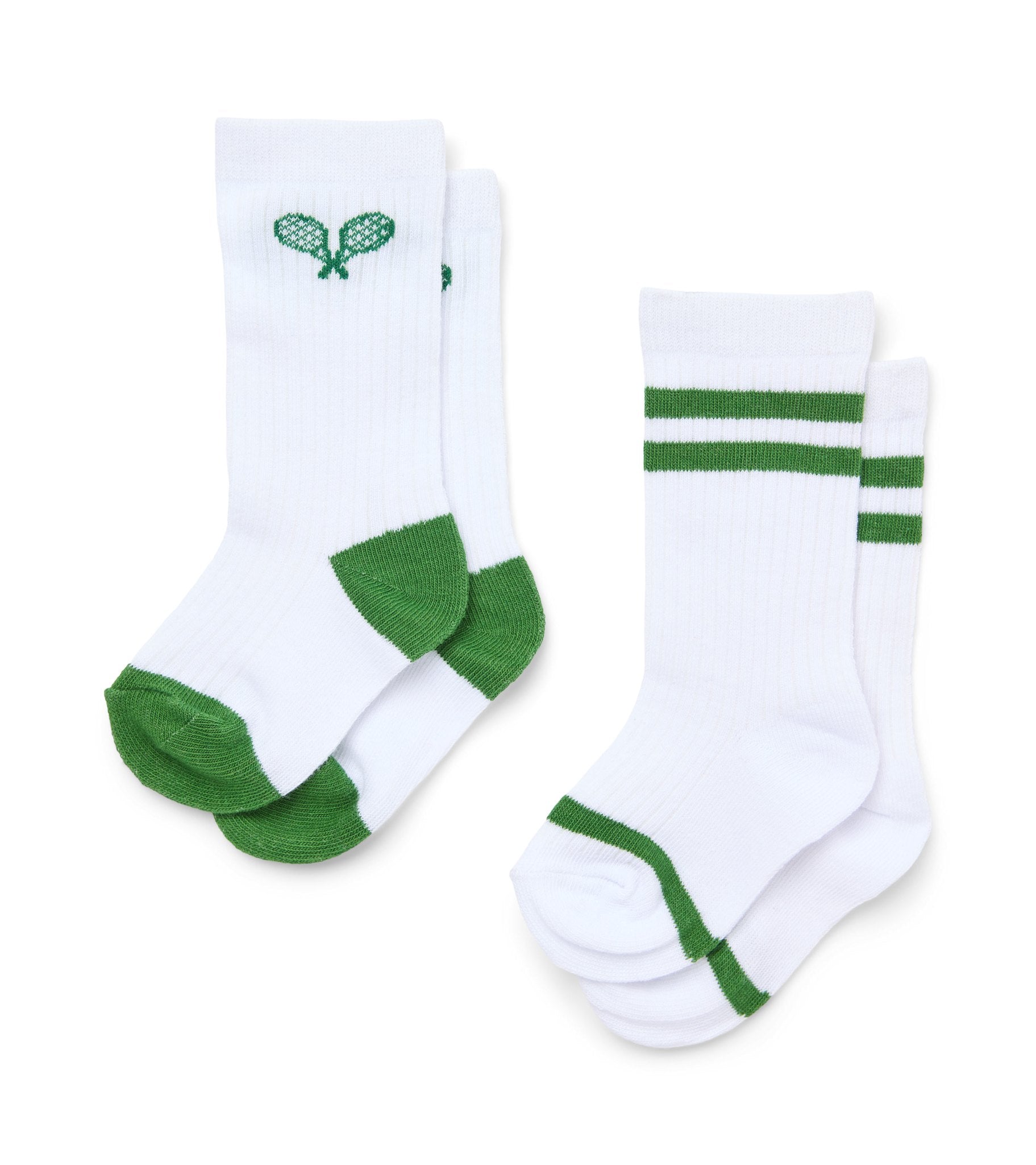 Vitus Socks 2 pack - White/Green Tennis 2-pack