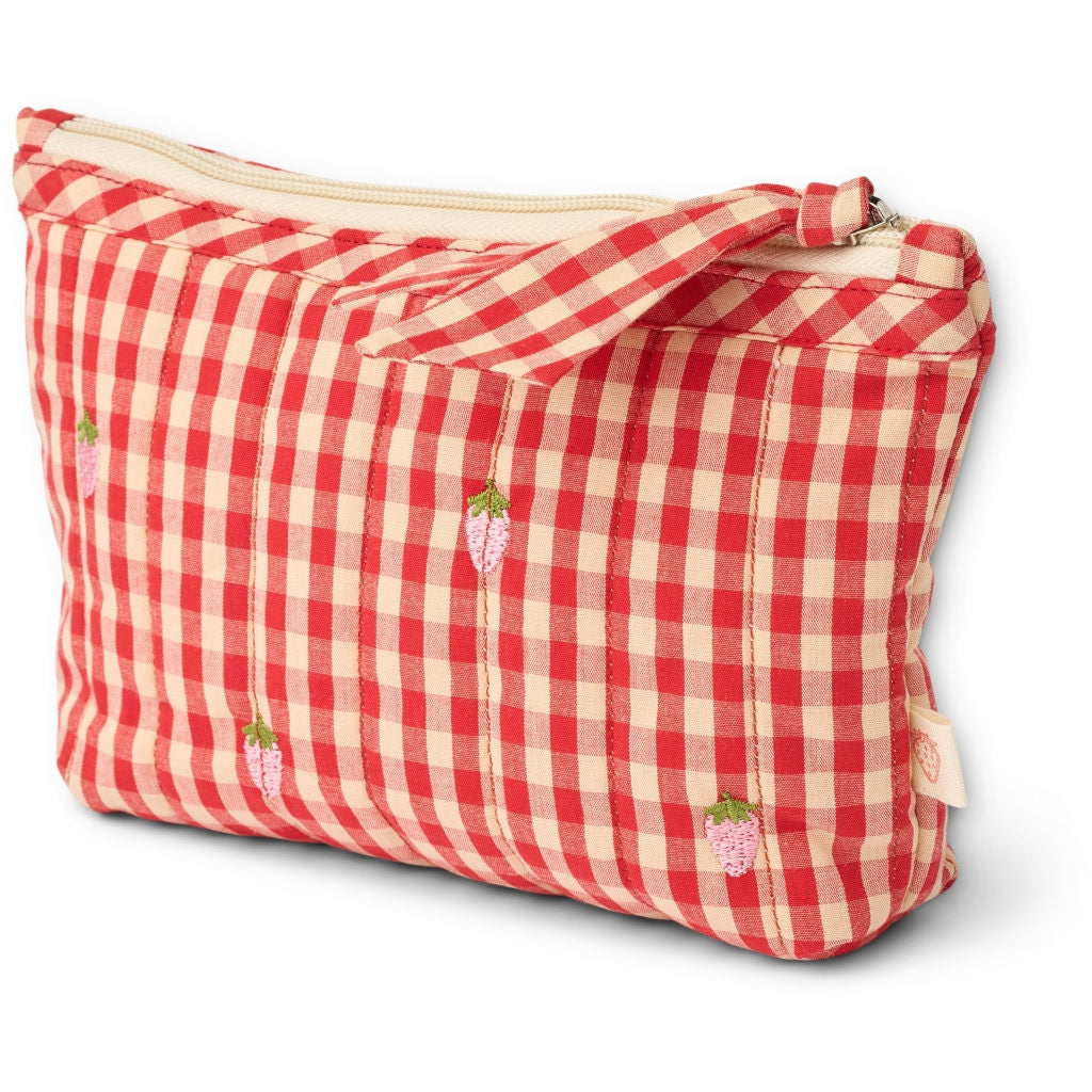 Molly Pineberry Mini Toiletry Bag - Red-pink Berry Gingham