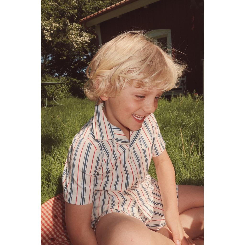 Miles SS Shirt - Red/Blue stripes