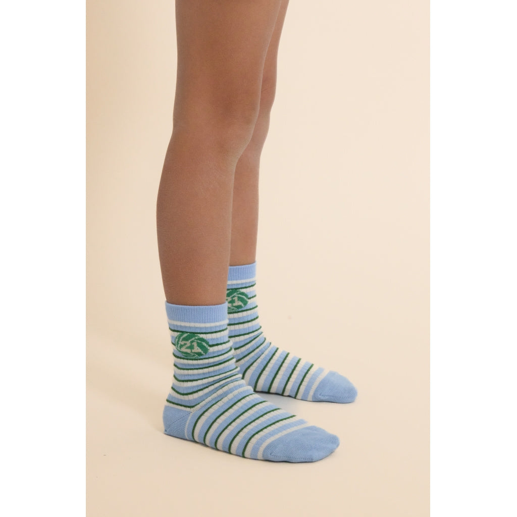 Vilde Socks 2-pack - Blue/Green Football 2-pack