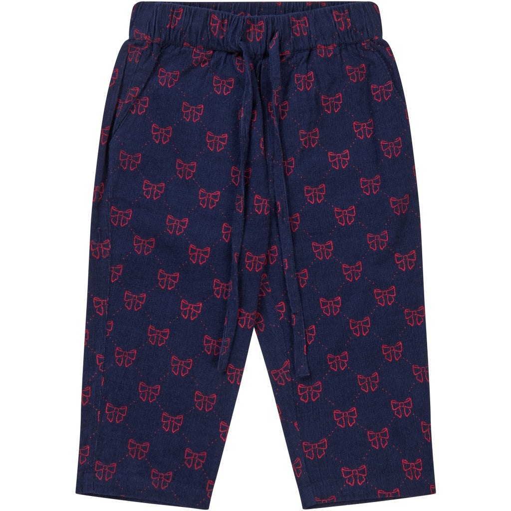Luna Pant - Navy/Ruby Red Bows