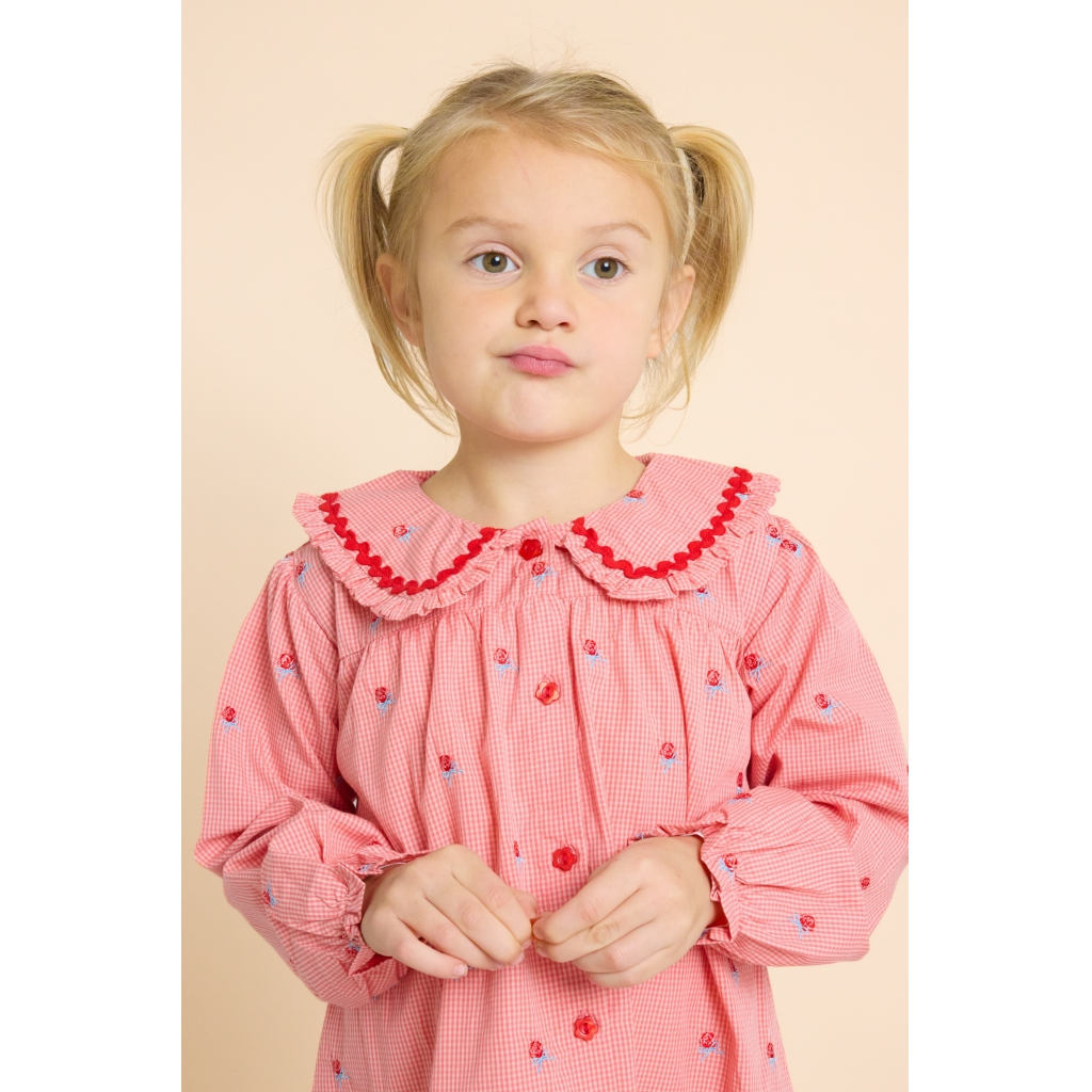 Sonja Blouse - Pink Rose Gingham