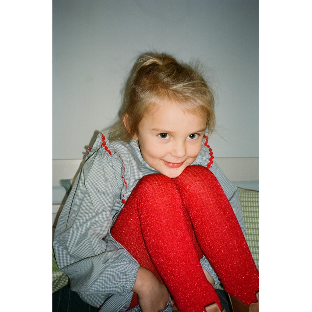 Vera Tights 2-pack - Pink-Red Glitter 2-pack